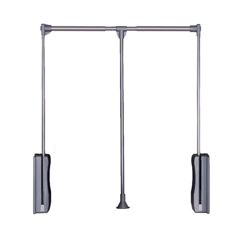 Tringle à vêtements rabattable 67-90 cm penderie argentée lift 20kg