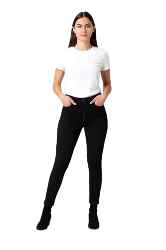 Image of DHYANAM Cotton Denim Jeans for Women - Classic Skinny Fit & Ankle Length Bottom Wear Ladies Outfit