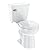 17" Round Two-Piece Toilet with Side Flush Lever – White Ceramic & PP Seat, Compact Design for Small Bathrooms, Round Toilets for Bathrooms with 1.28 GPF Water-Saving Flush "