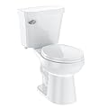 17" Round Two-Piece Toilet with Side Flush Lever – White Ceramic & PP Seat, Compact Design for Small Bathrooms, Round Toilets for Bathrooms with 1.28 GPF Water-Saving Flush "