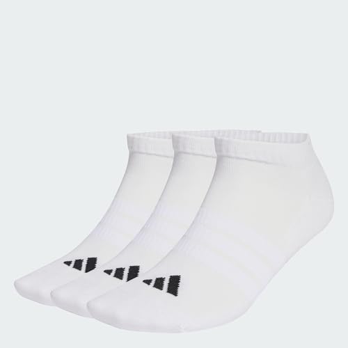 adidas Unisex CUSHIONED ESSENTIALS LOW CUT SOCKS 3 PAIR PACK, white/white/black, 40-42