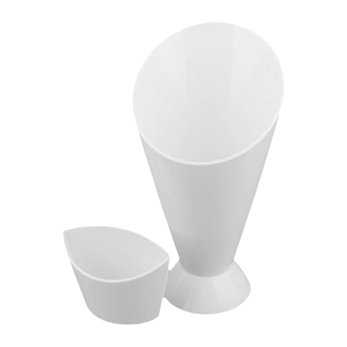 Soporte para papas fritas con soporte para tazas de salsa, recipiente para patatas fritas calientes, soporte 2 en 1, conos portátiles para alimentos divididos para hotel, cafetería, tienda de postres
