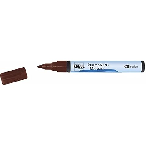 Kreul 47607 permanent marker medium, dark brown, with round tip, line width 1.5 - 3 mm, for flat designs, for labelling and designing for graphic artists, industrial users, arts and hobbies Cover