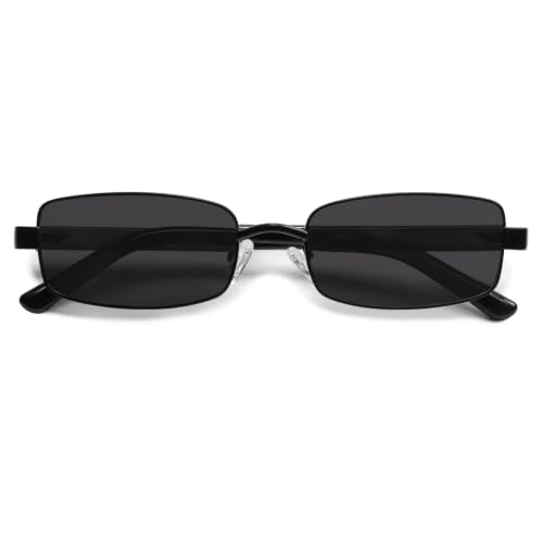 Image of VANLINKER Retro Rectangle Polarized Sunglasses for Women Men Small 90s Vintage Trendy Slim Narrow Rectangular Frame VL9684