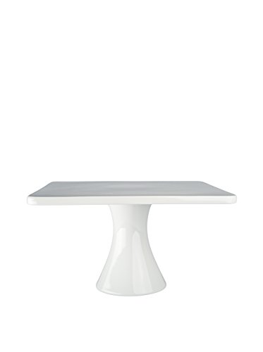 BIA Cordon Bleu - 11" x 6.25" White Porcelain Square Cake Stand