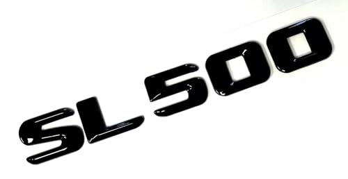Placa de identificación SL500 en negro brillante para maletero de modelos 1998 a 2013 2