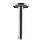 OFFO Shower Arm with Flange, 6 Inches Brushed Nickel Ceiling Mount Replacement Rain Shower Head Straight Arm Ceiling-Mounted For Fixed Shower...