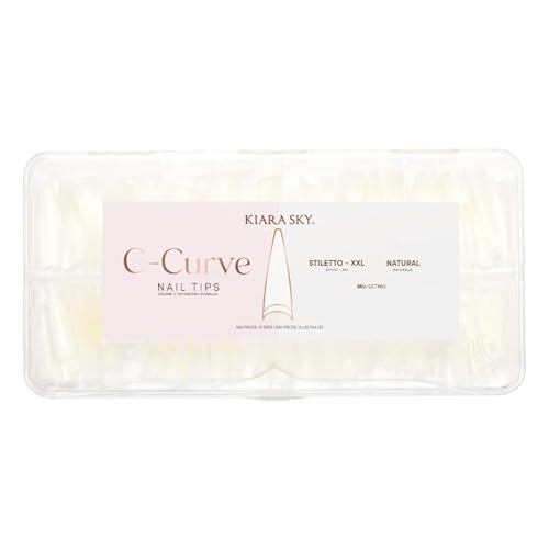 Kiara sky Nail Tips | C Curve Stiletto Natural |