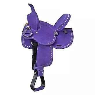 HUMAYL Western Barrel Racing Horse Saddle Premium Leather with Leather Suede Tooled Carved Racer Riding Trail Equestrian Best Riding for Rider Tack Horse Saddle Size: 10-18 inches Seat, SD08 (10.5)