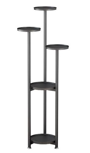 Farigrut フラワースタンド 室内 玄関 アイアン スリム 省スペース シンプル プランタースタンド 花台 植木鉢台 鉄製 園芸ラック 錆びない 盆栽棚 植物棚 屋外 室内 防サビ フラワースタンド・園芸ラック 組立簡単 (高さ100cm,ブラック)