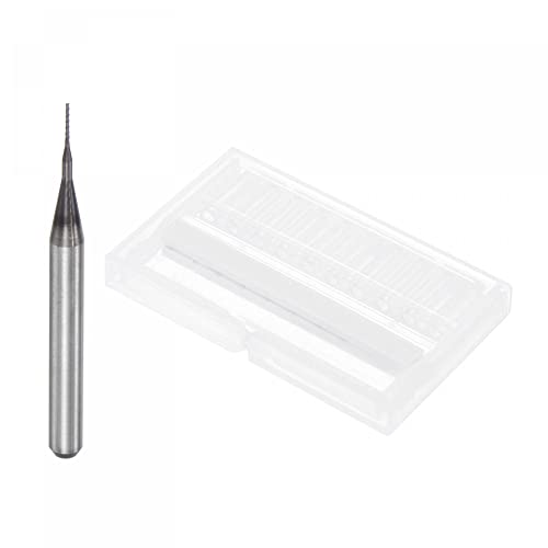 Image of uxcell End Mill CNC Router Bits, 0.4mm x 2mm 1 /8 inch Shank Diamond Film Coated Carbide Engraving Bit Milling Cutter Right Hand for PCB Plastic Fiber Wood 5pcs