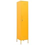 PUGYNBK Armadio in acciaio giallo senape, 35 x 46 x 180 cm, con serrature e 4 ripiani, moderno armadio per vestiti e libri, piedini regolabili in altezza