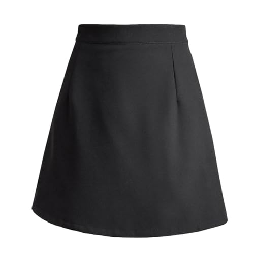 Women's High Waist Slim Black A-Line Short Skirt