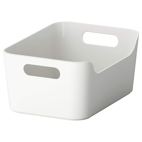IKEA 301.550.19 VARIERA Convenient Kitchen Open Storage Box, High Gloss White, Easy to Carry and Take Out of Your Kitchen Drawers or Shelves Since it Has Two Grip-friendly Handles