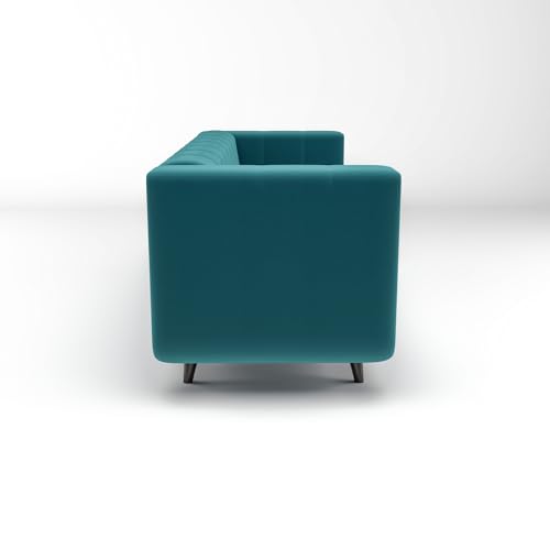 Image of 3 Seater Sofa | Luxury Comfort & Extra Spacious | Sofa Set | Wooden Sofa Set for Living Room | Couch Sofa Living Room & Office (Aqua Blue)