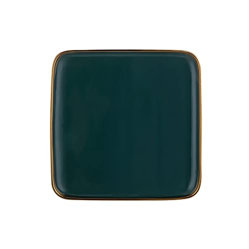 Plateau Petit Plateau de parfum de plateau décoratif avec plateau de bijoux de bijoux de bord doré for comptoir, vanité, commode, table de chevet et bureau (vert) Plateaux de Service ( Color : A )