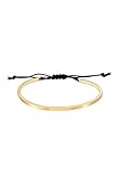 Elli Armband Damen Armreif Geo Basic Matt schlicht mit Nylon in 925 Sterling Silber vergoldet