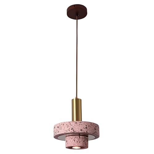Suspension LED 5W terrazzo rose moderne avec cordon réglable