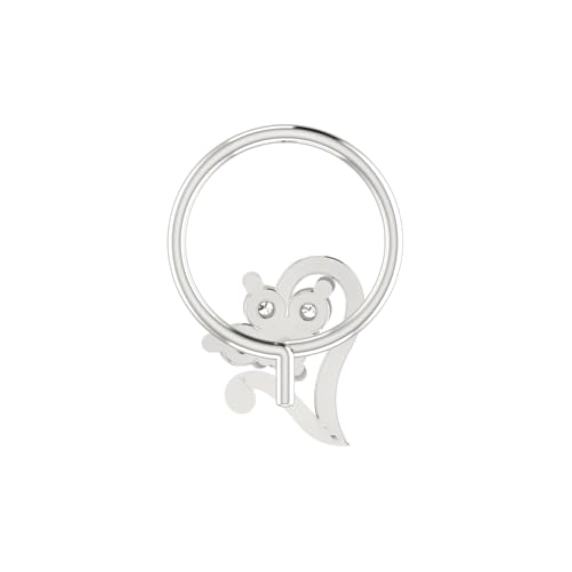 Women's 9K BIS Hallmarked White Gold Stud Nosering