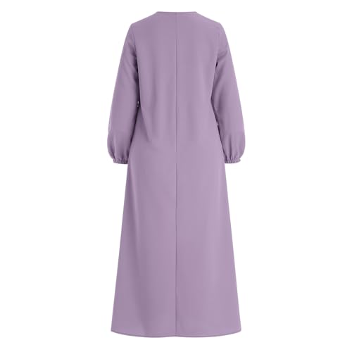 Image of ODIZLI Ramadan Women's Muslim Abaya Prayer Dress Kaftan Dubai Islamic Dress Long Sleeve Stand Collar Zip Up
