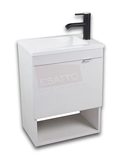 Mejores precios y opiniones de Lavabo de manos con mueble disponible en línea. 37 Esatto® Fantástico Mueble Baño Pequeño Bleu N Lavabo Llave Desagües Listo para Instalar (Laricina Siberia)