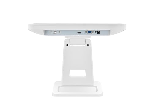 Image of ANGEL POS 15.6 Inch 1920 x 1080 FHD IPS Touchscreen POS Monitor with Metal Stand, 10 Points Touch HDMI VGA, Waterproof Dustproof Screen 1080P, Indusitrial, Office, Retail, Gym, Warehouse (White)