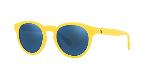 Polo Ralph Lauren Men's PH4184 Round Sunglasses, Blue Mirrored, 49 mm2