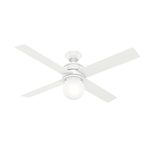 Image of Hunter Fan Company 50276 Hepburn Ceiling Fan, 52, Matte White Finish