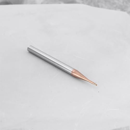 Image of 2Pcs 1.0mm Ball Nose End Mill AlTiN Coated HRC55 Tungsten Carbide for CNC Engraving