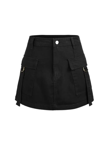 CIDER Solid Cargo Mini Skirt