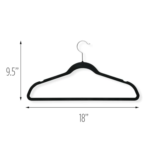 Cintres en velours noir gain de place Honey-Can-Do, cintres fins antidérapants pour dressing - 6