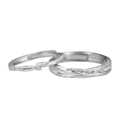 Bagues de fiançailles assorties pour couple de branches, le cadeau idéal pour elle et lui