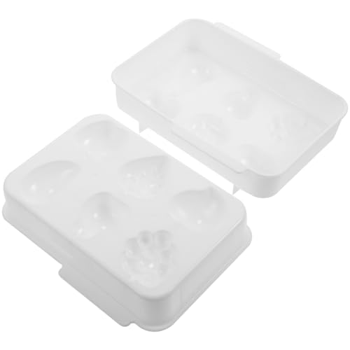 Molde de cubitos de hielo reutilizable en forma de gato blanco miniatura 1