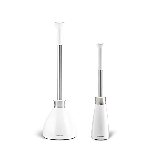 simplehuman Plunger and Toilet Brush Bundle, White