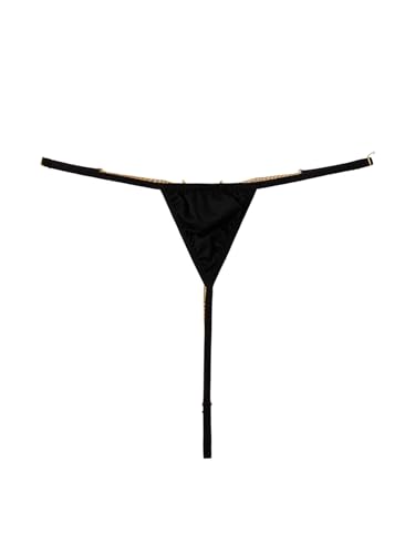 Image of RoseSeek Women's Sparkling Butterfly Chain Underwear Low Rise Cheeky G String Panty