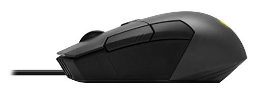 ASUS TUF M5 Mouse Gaming Ottico, 6200 DPI, Design Ergonomico ambidestro, Aura Sync RGB, Interruttori Omron