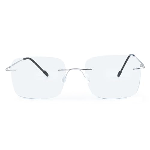 Image of Redex Rimless Rectangel Bifocal Reading Glasses Anti Glare Protection For Unisex Power Available 0.50 0.75 1.00 1.25 1.50 1.75 2.00 2.25 2.50 2.75 3.00