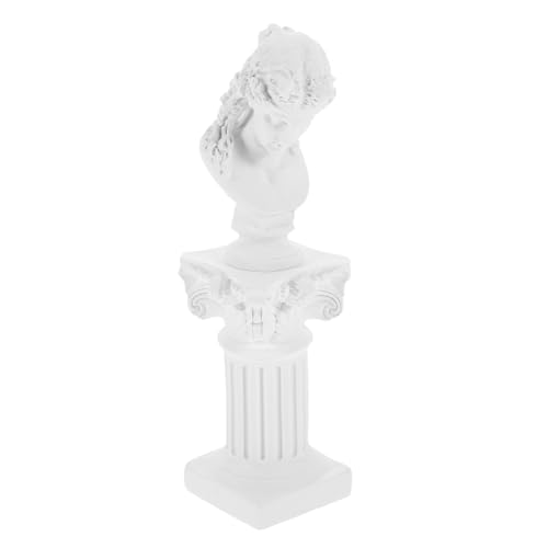 PACKOVE Juego de 2 Estatuas de Resina de Columna Romana y Busto de Ariadna 6 Cm, Figuras Decorativas para Escritorio y Hogar, Esculturas Artesanales para Decoración Clásica y Oficina