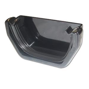 Floplast Black 114mm Square Gutter and Fittings (Black External Stopend)
