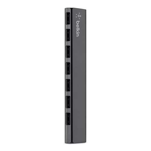 Belkin 7-Port Ultra-Slim Desktop USB Hub - Desktop USB Hub 2.0 - 7 Hi-Speed USB Ports - Compatible...