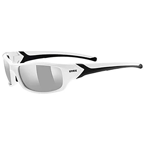 uvex sportstyle 211, gafas deportivas unisex, de espejo, comodidad sin presión y sujeción perfecta, white black/silver, one size