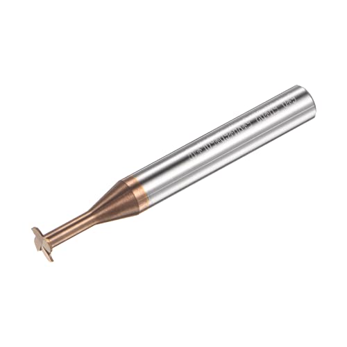 Image of HARFINGTON T Slot End Mill Milling Cutter 6mm Cutting 0.5mm Depth 6mm Shank Solid Carbide Titanium Coated 4 Flutes for Stainless Steel Alloy