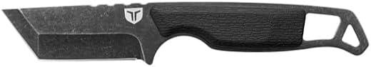 TRUE NEKKID Tanto Knife - Everyday Carry, EDC, 2.92" Blade, TraxGrip Handle Scales, Daily Cutting, Removable Clip, Black