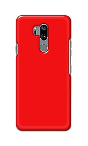 Image of PRINTFIDAA Printed Hard Back Cover Case for LG G7 ThinQ | LG G7 Plus Back Cover (Plain Red) -1803