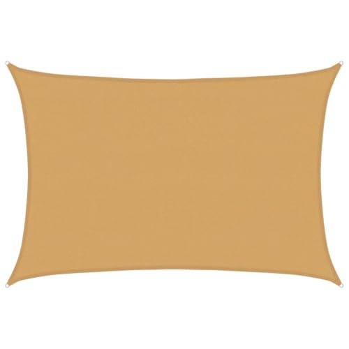 vidaXL Sonnensegel 160 g/m² Rechteckig Sandfarben 4x5 m HDPE