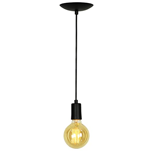 Kit 2 Lustre Pendente Tubo Cilindro Alumínio Preto Fio 1.20m