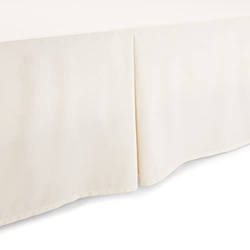 Image of Amazon Basics Lightweight Pleated Soft Machine Washable Bed Skirt, King Size, Off White, 16-Inch Drop (Pack of 8)