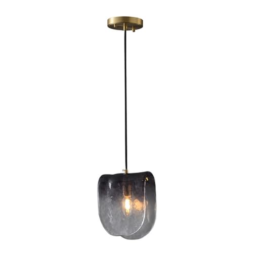Lampe suspendue en verre gris fumé E12 avec câble réglable - 2