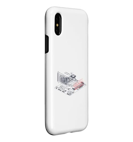 Image of RAM Card Wireframe Computer Motherboard IT Tech Geek Nerd Case for iPhone X /XS