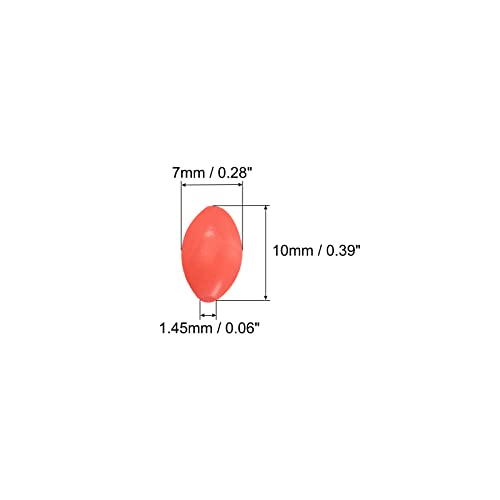 PATIKIL 10x7mm Luminous Fishing Beads, 200 Pieces Soft Plastic Glow Fishing Bait Eggs Rig Bead Tackle Tool Oval, Red - Image 2